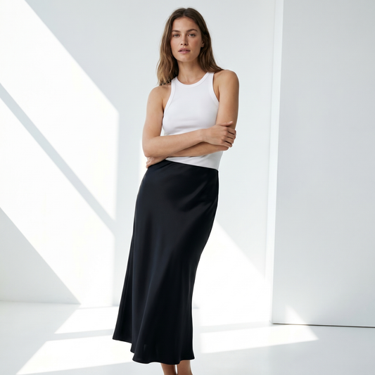 Flowy Satin Skirt
